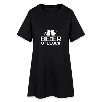 Zeit für ein Bier - Frauen T-Shirt-Kleid - Schwarz - Vorne