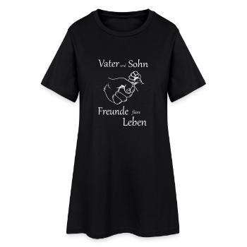 Vater und Sohn Freunde fürs Leben. + - Frauen T-Shirt-Kleid - Schwarz - Vorne
