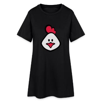 huhn 3c - Frauen T-Shirt-Kleid - Schwarz - Vorne