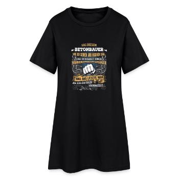 Edles Berufe-Shirt für den Betonbauer - Frauen T-Shirt-Kleid - Schwarz - Vorne