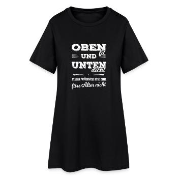 Oben fit und unten dicht Geschenk - Frauen T-Shirt-Kleid - Schwarz - Vorne