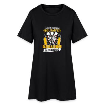 Dart Shirt · Darts · Dartpfeil · Bier · Geschenk - Frauen T-Shirt-Kleid - Schwarz - Vorne