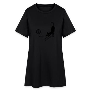 VolleyballFREAK Abwehrkatze M - Frauen T-Shirt-Kleid - Schwarz - Vorne