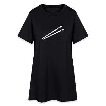 Baguettes - Robe T-shirt Femme - noir - Devant