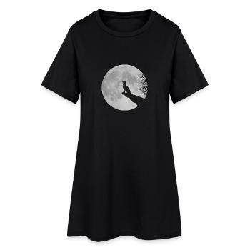 Vollmond Klippe Hund Dog Labrador Werwolf heulen - Frauen T-Shirt-Kleid - Schwarz - Vorne