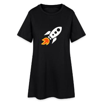 Rakete - Frauen T-Shirt-Kleid - Schwarz - Vorne