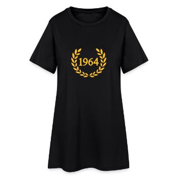 1964 - Frauen T-Shirt-Kleid - Schwarz - Vorne