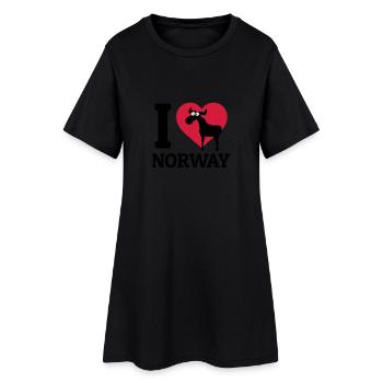 I love Norway - Frauen T-Shirt-Kleid - Schwarz - Vorne