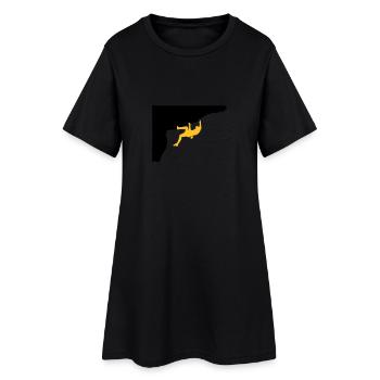 Klettern - Frauen T-Shirt-Kleid - Schwarz - Vorne