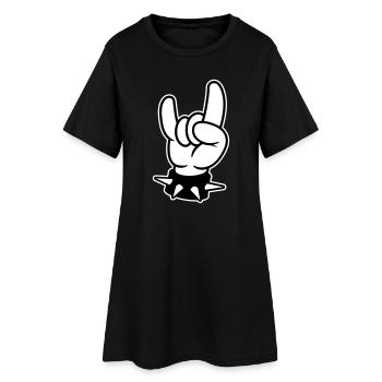 metal hand rock - Frauen T-Shirt-Kleid - Schwarz - Vorne