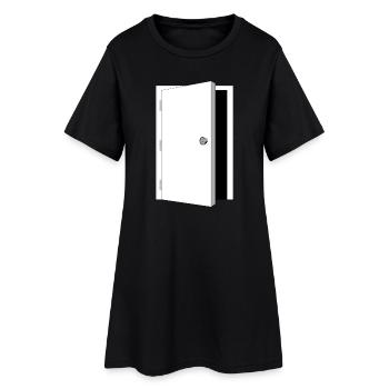 porte - Porte de coffre-fort noir-blanc - Robe T-shirt Femme - noir - Devant