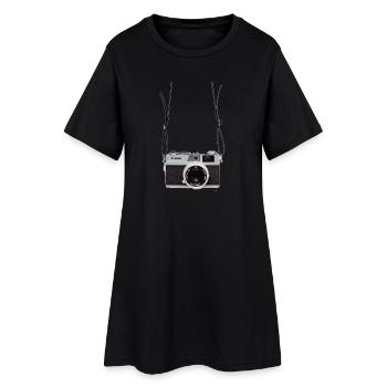 Appareil photo rétro - Robe T-shirt Femme - noir - Devant