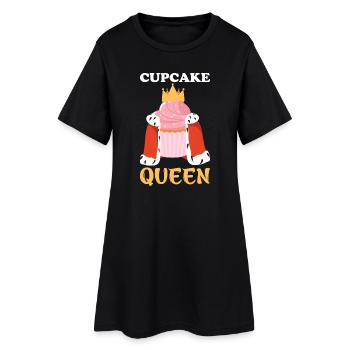 Reine des cupcakes – Reine au motif couronne - Robe T-shirt Femme - noir - Devant