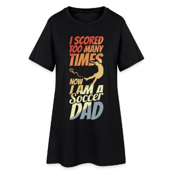 Fußball Dad - Frauen T-Shirt-Kleid - Schwarz - Vorne