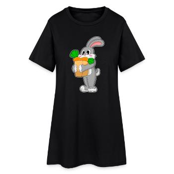 Carotte Lapin - Robe T-shirt Femme - noir - Devant