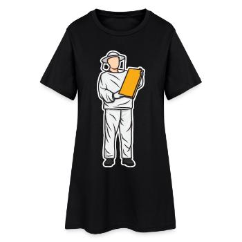 Drôle d’apiculteur enfant - Robe T-shirt Femme - noir - Devant