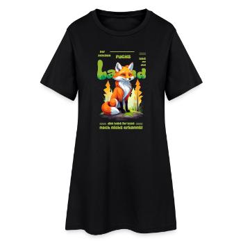 Der schlaue Fuchs vom Land - Frauen T-Shirt-Kleid - Schwarz - Vorne