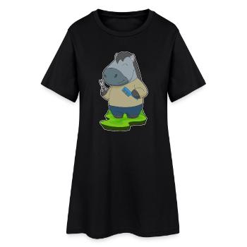 Peigne à ciseaux de coiffeur de cheval - Robe T-shirt Femme - noir - Devant