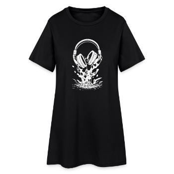 Headphones with drops and splashes - Women’s T-Shirt Dress - black - Front