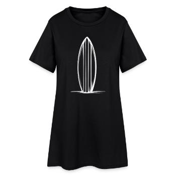 Planche de surf/planche de surf dans le sable - Robe T-shirt Femme - noir - Devant