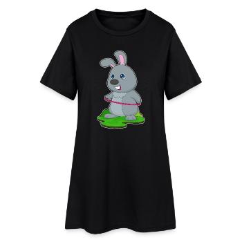 Lapin Fitness Gymnastique Sports - Robe T-shirt Femme - noir - Devant