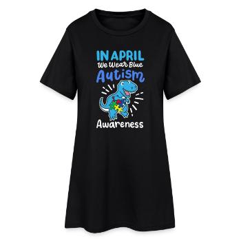 Monat der Aufklärung über Autismus - Frauen T-Shirt-Kleid - Schwarz - Vorne