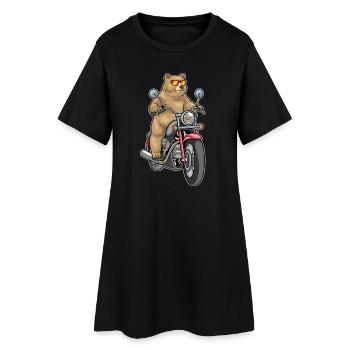 Moto Ours - Robe T-shirt Femme - noir - Devant