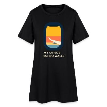 Hôtesse de l’air Personnel navigant commercial Life Aviation - Robe T-shirt Femme - noir - Devant