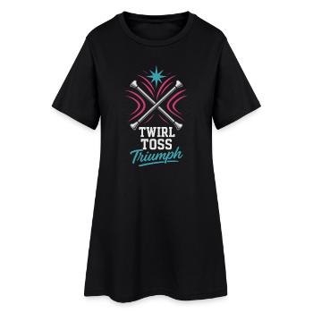 Bâton Twirler Majorette Captain Squad Club - Robe T-shirt Femme - noir - Devant
