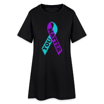 Ruban de sensibilisation au suicide YOU MATTER - Robe T-shirt Femme - noir - Devant