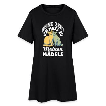 Pas le temps! Je dois aller voir les chats de mes filles - Robe T-shirt Femme - noir - Devant