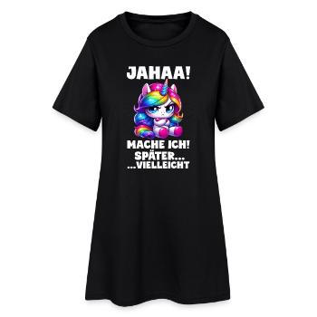 yes, maybe I'll make unicorn lovers later - Women’s T-Shirt Dress - black - Front