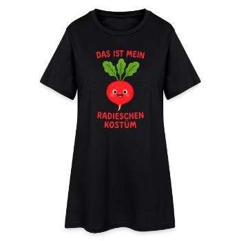 Radieschen Kostüm Gemüse Fasching Karneval vegan - Frauen T-Shirt-Kleid - Schwarz - Vorne