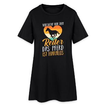 Reiten Pferdeliebhaber Reiterhof Pferde - Frauen T-Shirt-Kleid - Schwarz - Vorne