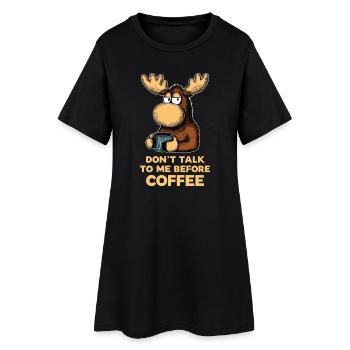 Funny Moose T-Shirt for Men Coffee Humor Animal - Women’s T-Shirt Dress - black - Front