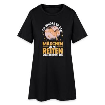 Reiten Pferdeliebhaber Reiterhof Pferde - Frauen T-Shirt-Kleid - Schwarz - Vorne