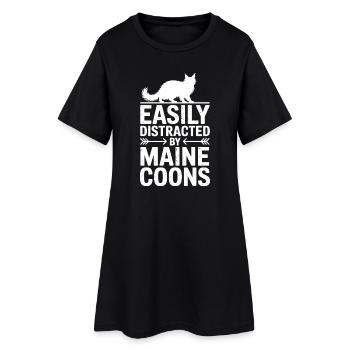 Maine Coon Dictons, blague sur chat, cadeau Maine Coon - Robe T-shirt Femme - noir - Devant