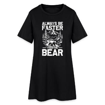 Sois plus rapide que l’ours Randonnée montagnes Alpinisme - Robe T-shirt Femme - noir - Devant