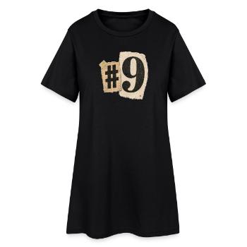 Number Nine Collage Typography - Women’s T-Shirt Dress - black - Front