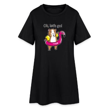 Meerschweinchen Haltung im Pool - Frauen T-Shirt-Kleid - Schwarz - Vorne