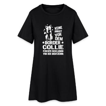 Keine Angst vor dem Border Collie - Frauen T-Shirt-Kleid - Schwarz - Vorne