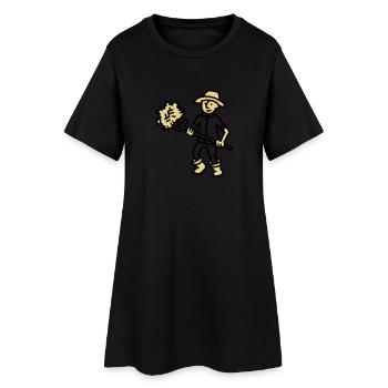 Agriculteur foin - Robe T-shirt Femme - noir - Devant