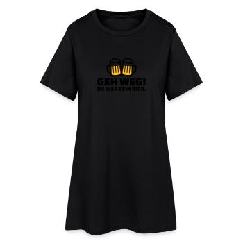 Bier - Frauen T-Shirt-Kleid - Schwarz - Vorne