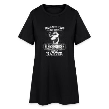 FLENSBURGER -sind härter - Frauen T-Shirt-Kleid - Schwarz - Vorne