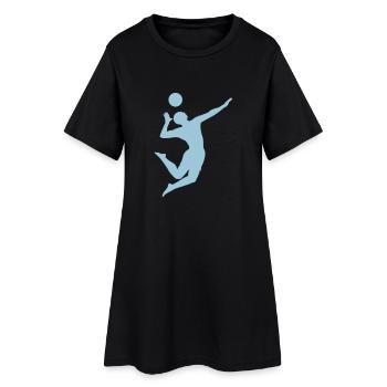 Volleyballer - Frauen T-Shirt-Kleid - Schwarz - Vorne