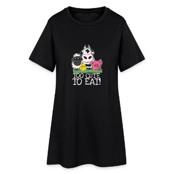 Too cute to eat - Frauen T-Shirt-Kleid - Schwarz - Vorne