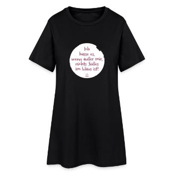 hasse es, wenn außer mir nichts Süßes im Haus ist - Frauen T-Shirt-Kleid - Schwarz - Vorne