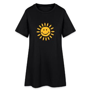 Sonne - Frauen T-Shirt-Kleid - Schwarz - Vorne