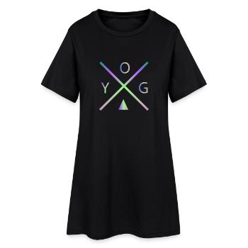 yoga - Robe T-shirt Femme - noir - Devant