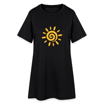 Sonne - Frauen T-Shirt-Kleid - Schwarz - Vorne